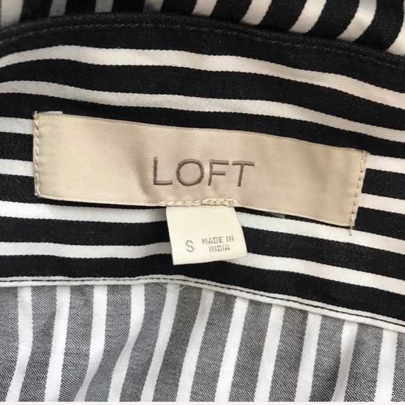 🎉3/$10 in bundle 🎉 Loft Black & White 3/4 Sleeve Top Small - Picture 3 of 5